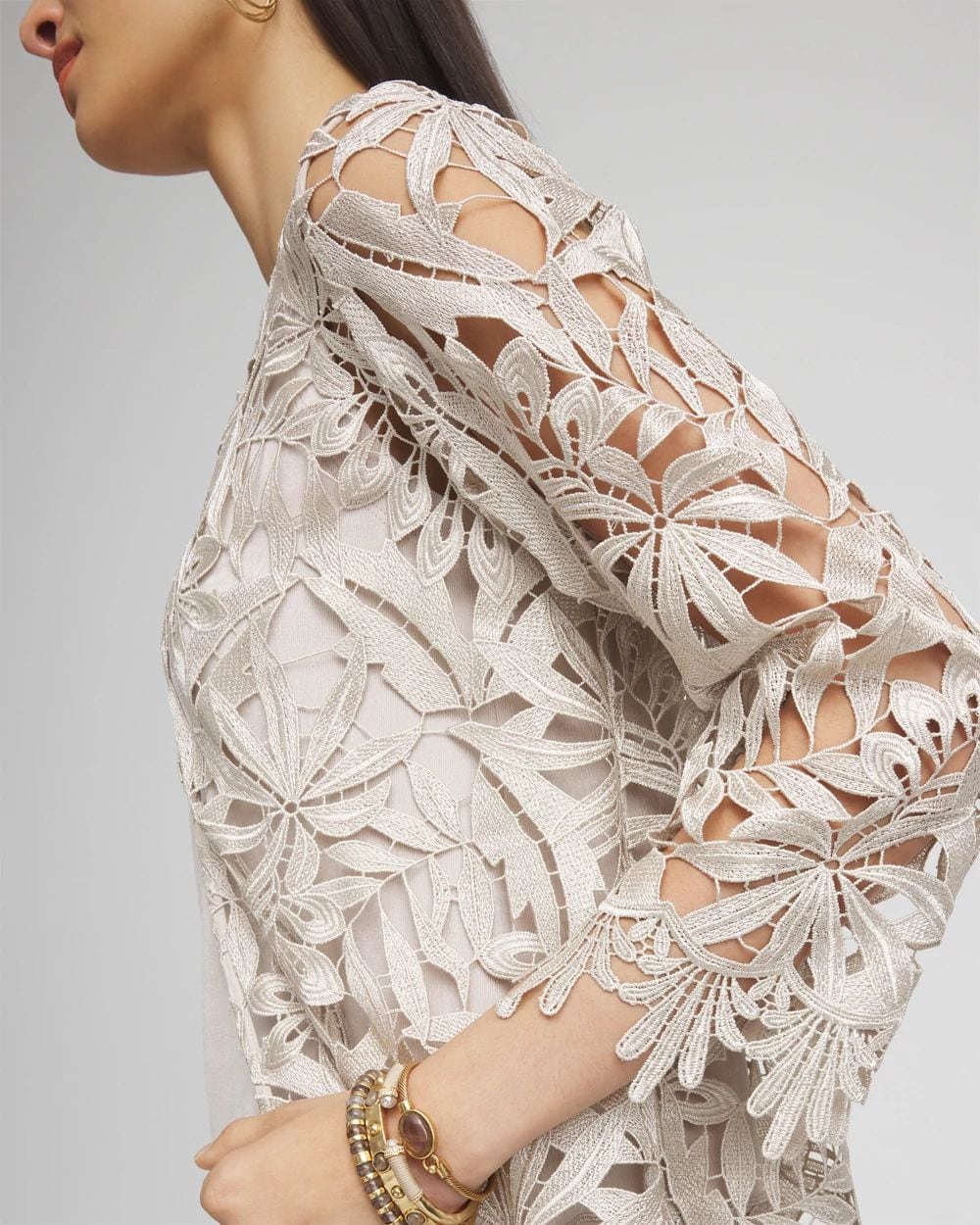 ジャケット・アウター 60s Embroidery Cutwork Lace Jacket 60s Embroidery Cutwork Lace Jacket